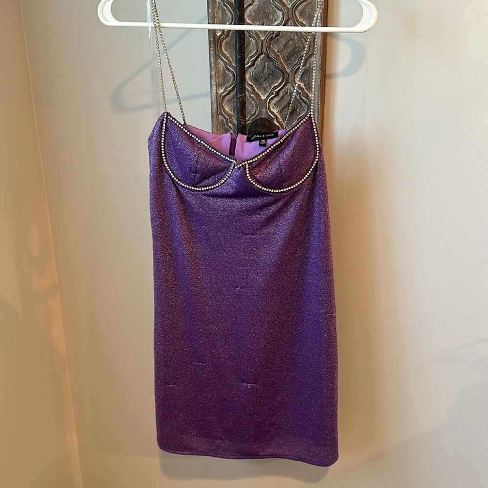 Sparkly purple minidress! Size XS Kendall and Kylie!